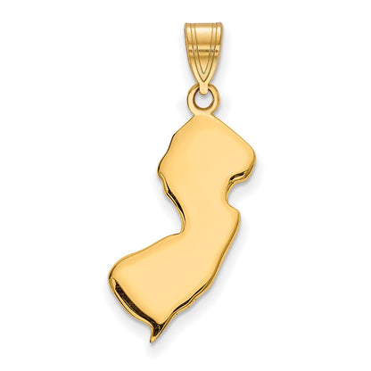 Gold Plated Sterling Silver/Gold New Jersey State Pendant