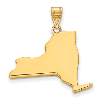 Gold Plated Sterling Silver/Gold New York State Pendant