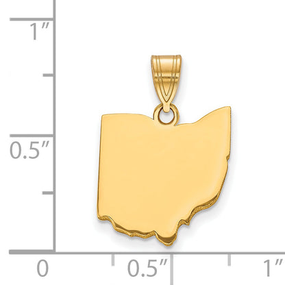Gold Plated Sterling Silver/Gold Ohio State Pendant