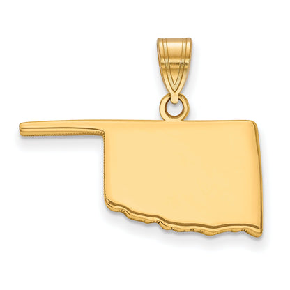 Gold Plated Sterling Silver/Gold Oklahoma State Pendant