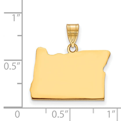 Gold Plated Sterling Silver/Gold Oregon State Pendant