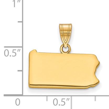 Gold Plated Sterling Silver/Gold Pennsylvania State Pendant