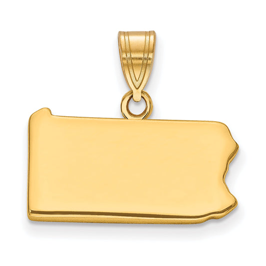 Gold Plated Sterling Silver/Gold Pennsylvania State Pendant