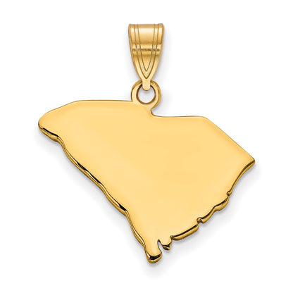 Gold Plated Sterling Silver/Gold South Carolina State Pendant