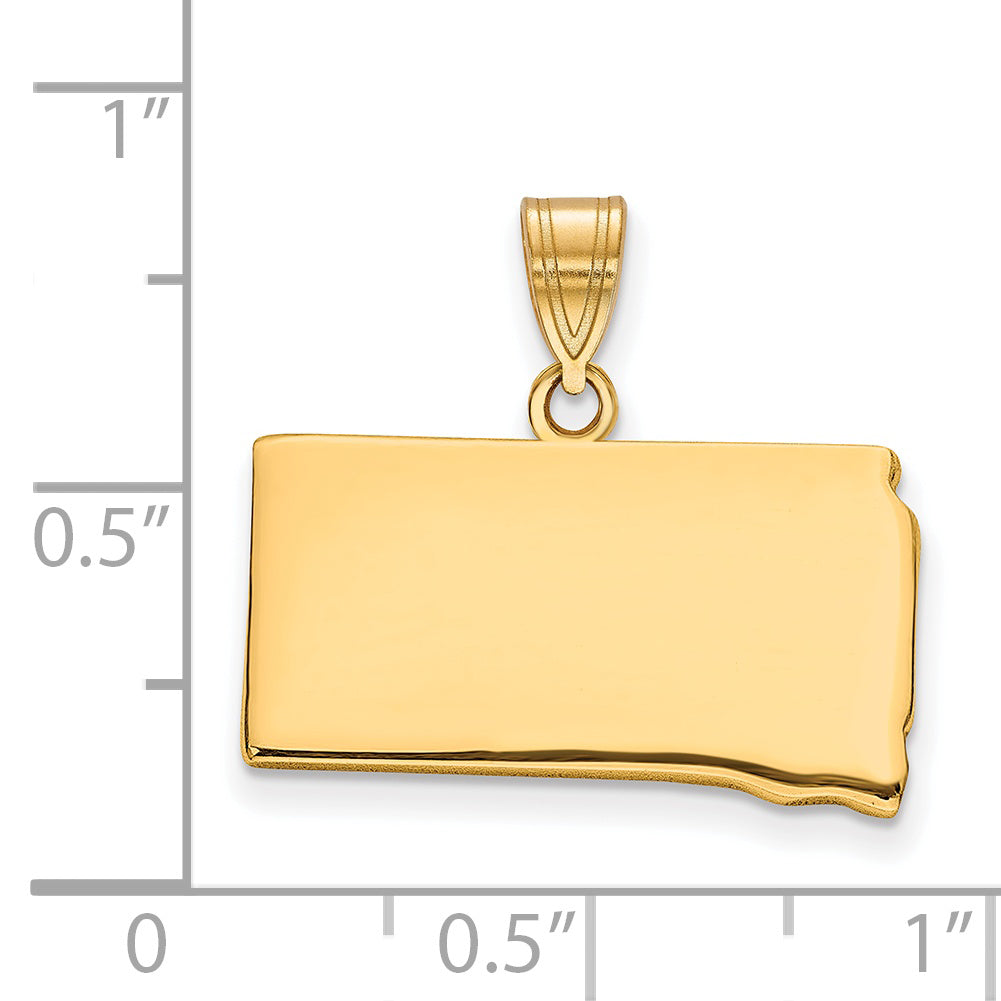 Gold Plated Sterling Silver/Gold South Dakota State Pendant