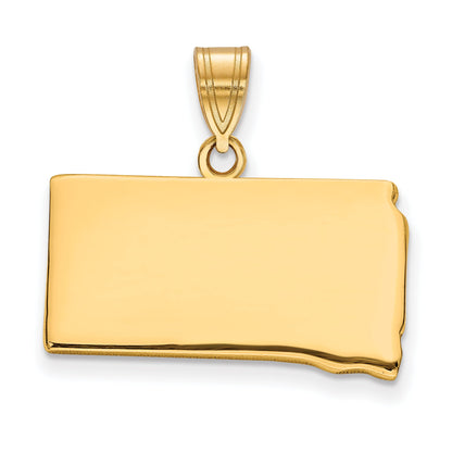 Gold Plated Sterling Silver/Gold South Dakota State Pendant