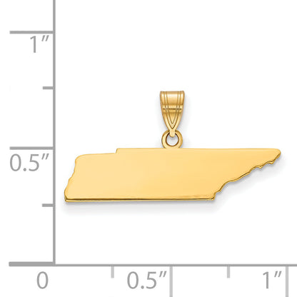 Gold Plated Sterling Silver/Gold Tennessee State Pendant