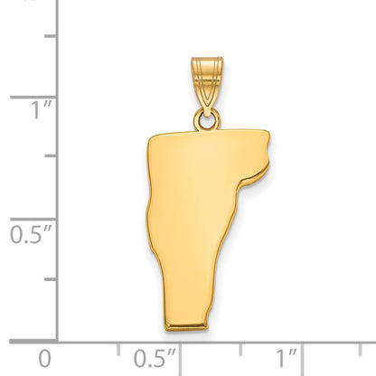 Gold Plated Sterling Silver/Gold Vermont State Pendant