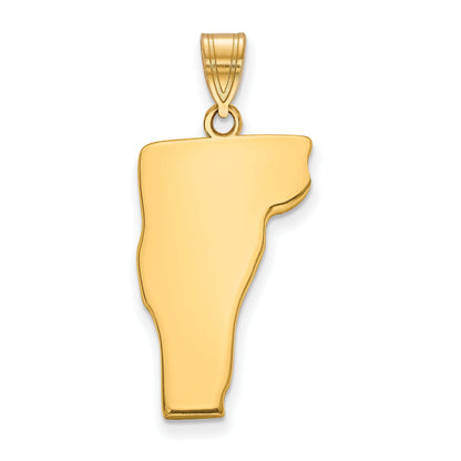 Gold Plated Sterling Silver/Gold Vermont State Pendant