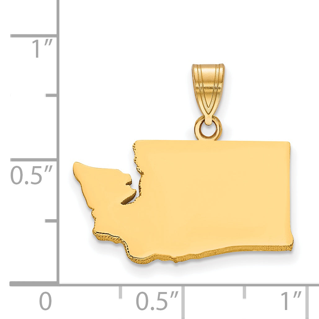 Gold Plated Sterling Silver/Gold Washington State Pendant