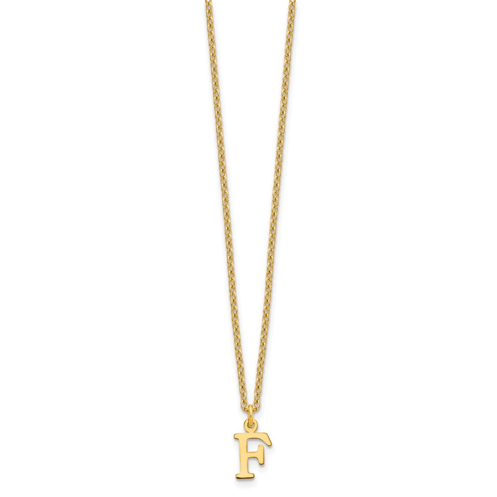 Gold Plated Sterling Silver Cutout Letter F Initial Necklace
