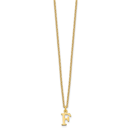 Gold Plated Sterling Silver Cutout Letter F Initial Necklace