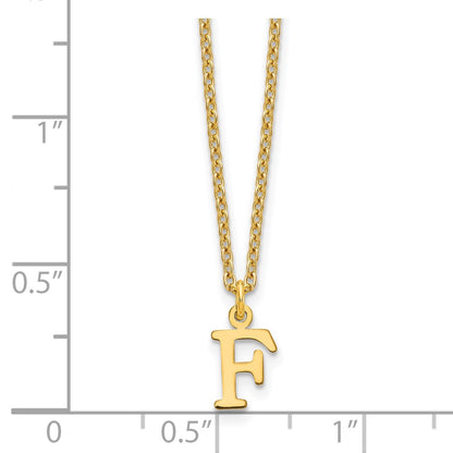 Gold Plated Sterling Silver Cutout Letter F Initial Necklace