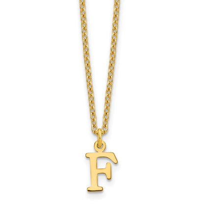 Gold Plated Sterling Silver Cutout Letter F Initial Necklace