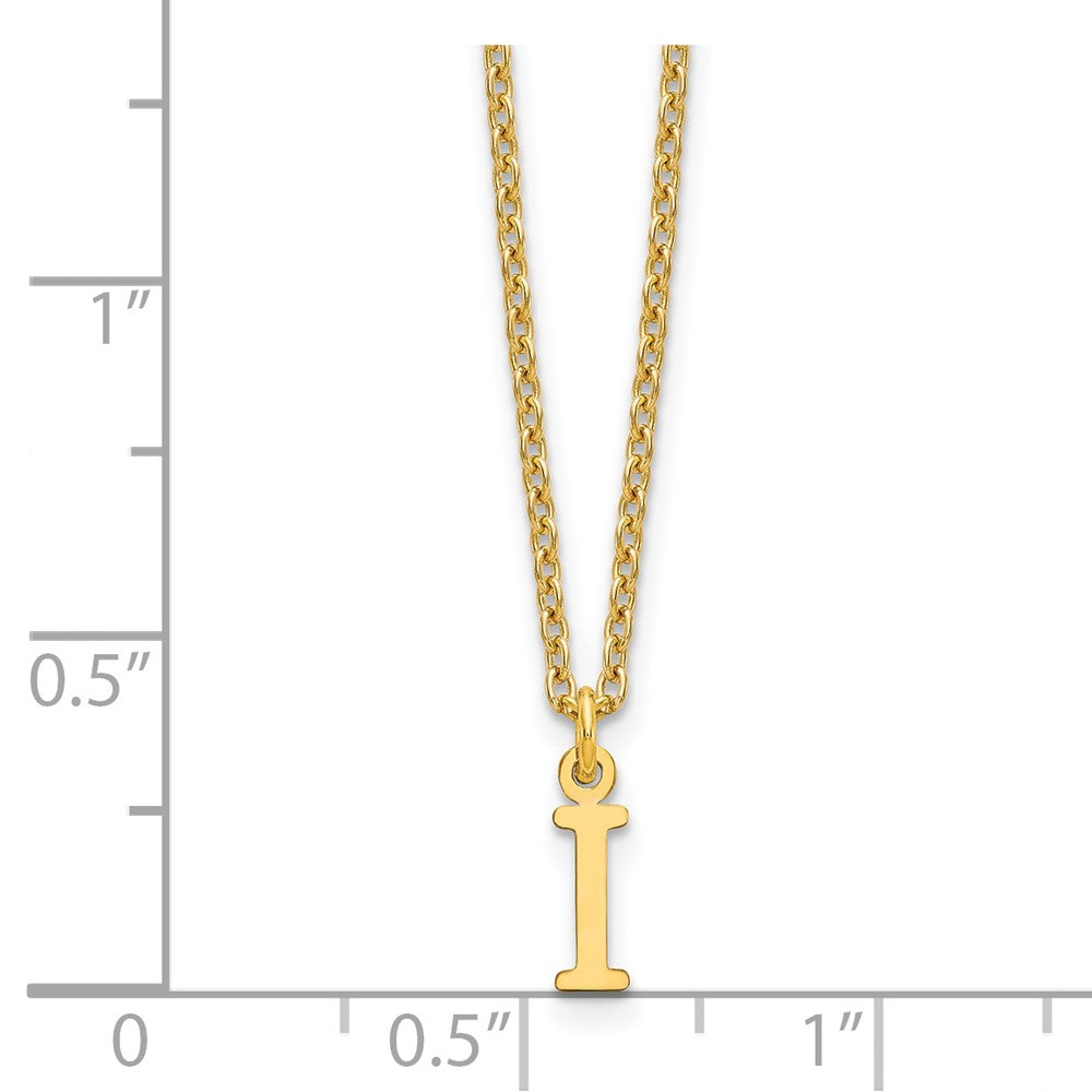 Gold Plated Sterling Silver Cutout Letter I Initial Necklace