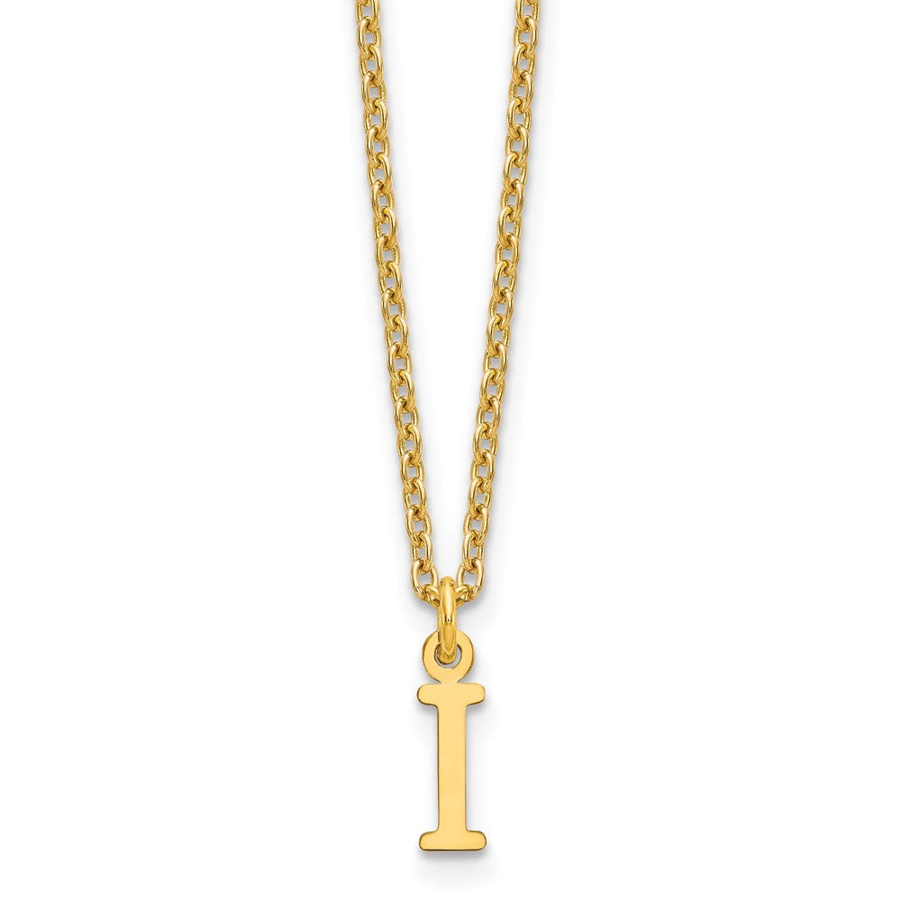 Gold Plated Sterling Silver Cutout Letter I Initial Necklace