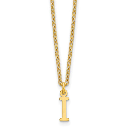 Gold Plated Sterling Silver Cutout Letter I Initial Necklace