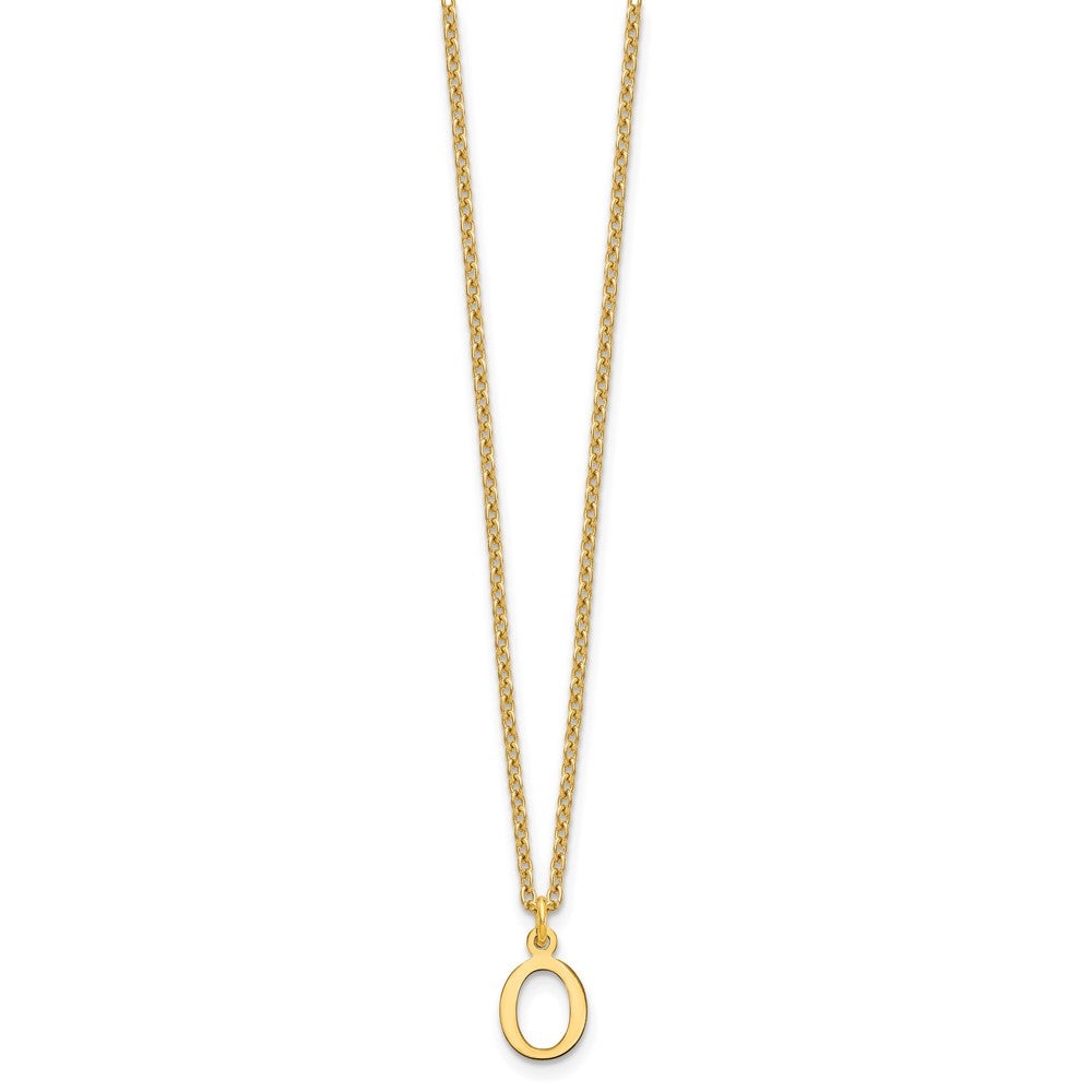Gold Plated Sterling Silver Cutout Letter O Initial Necklace