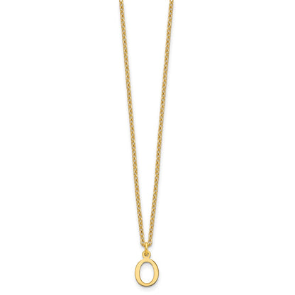 Gold Plated Sterling Silver Cutout Letter O Initial Necklace