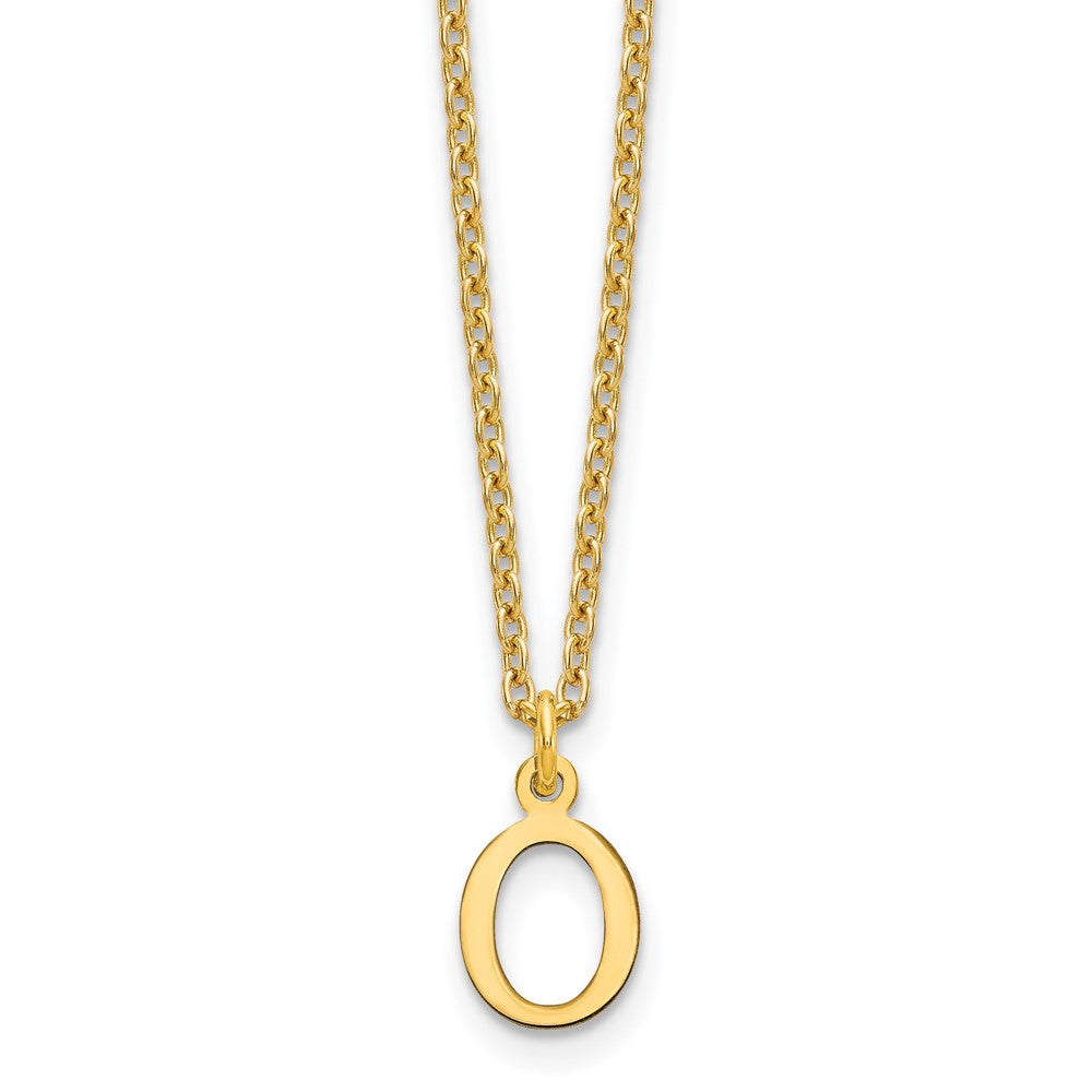 Gold Plated Sterling Silver Cutout Letter O Initial Necklace