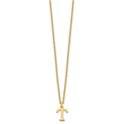 Gold Plated Sterling Silver Cutout Letter T Initial Necklace