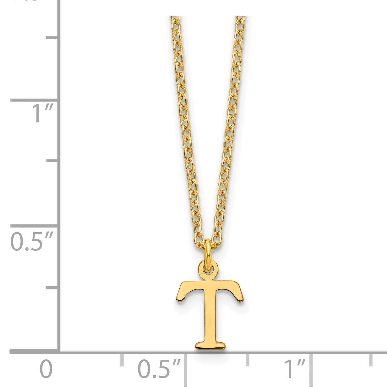 Gold Plated Sterling Silver Cutout Letter T Initial Necklace