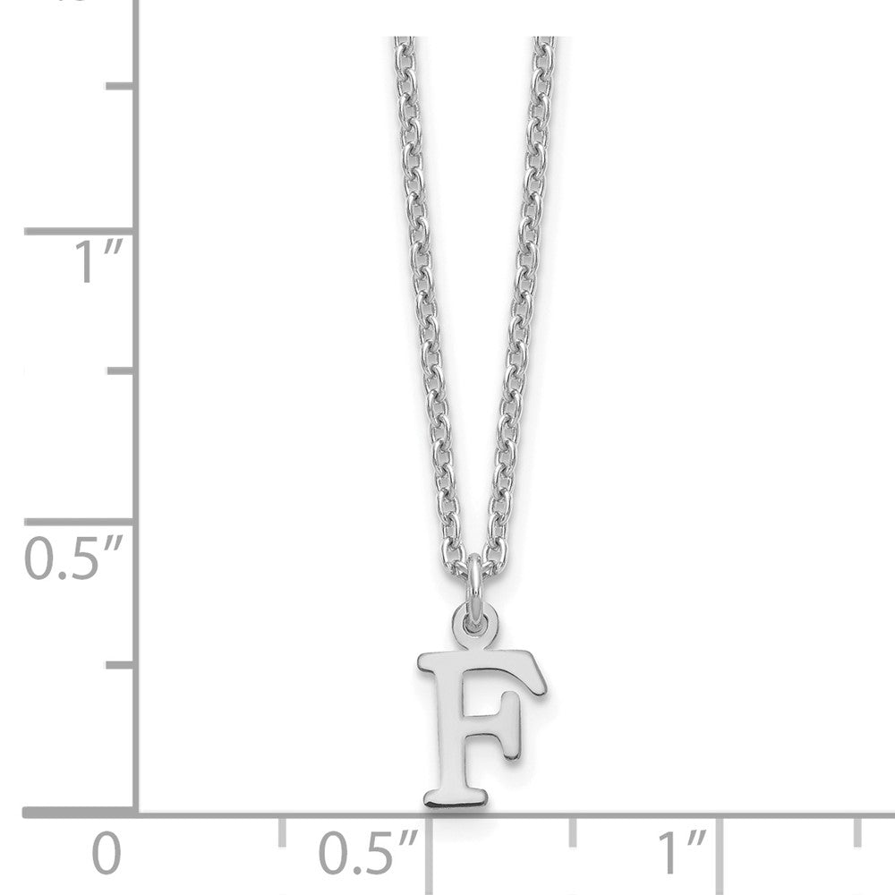 Sterling Silver Rhodium Plated Cutout Letter F Initial Necklace