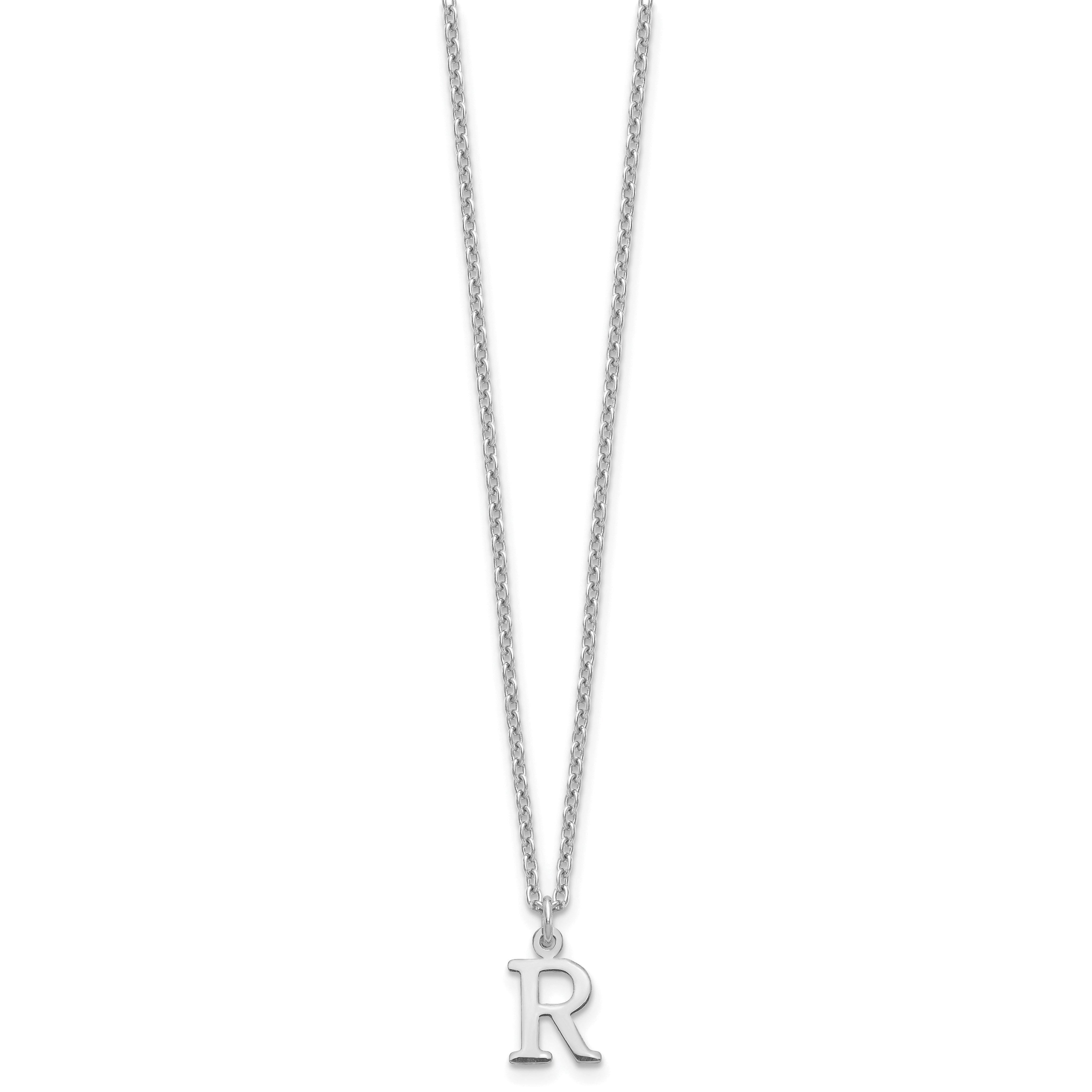 10K White Gold 10Kw Cutout Letter R Initial Necklace