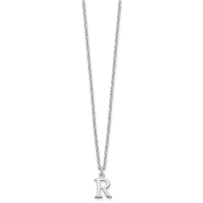10K White Gold 10Kw Cutout Letter R Initial Necklace