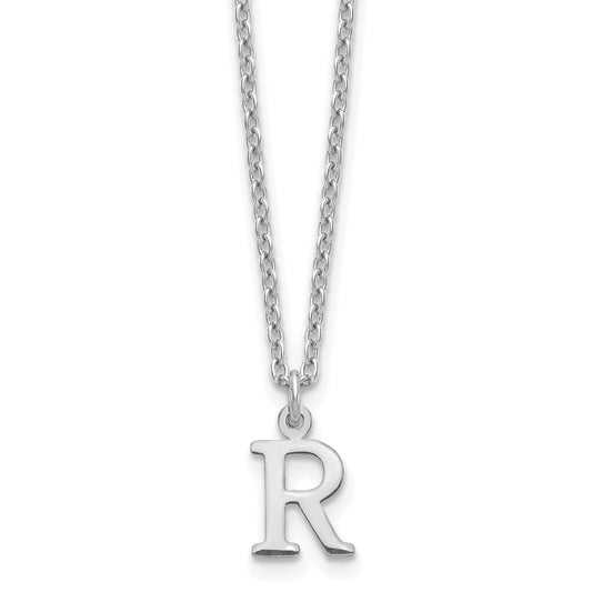 10K White Gold 10Kw Cutout Letter R Initial Necklace