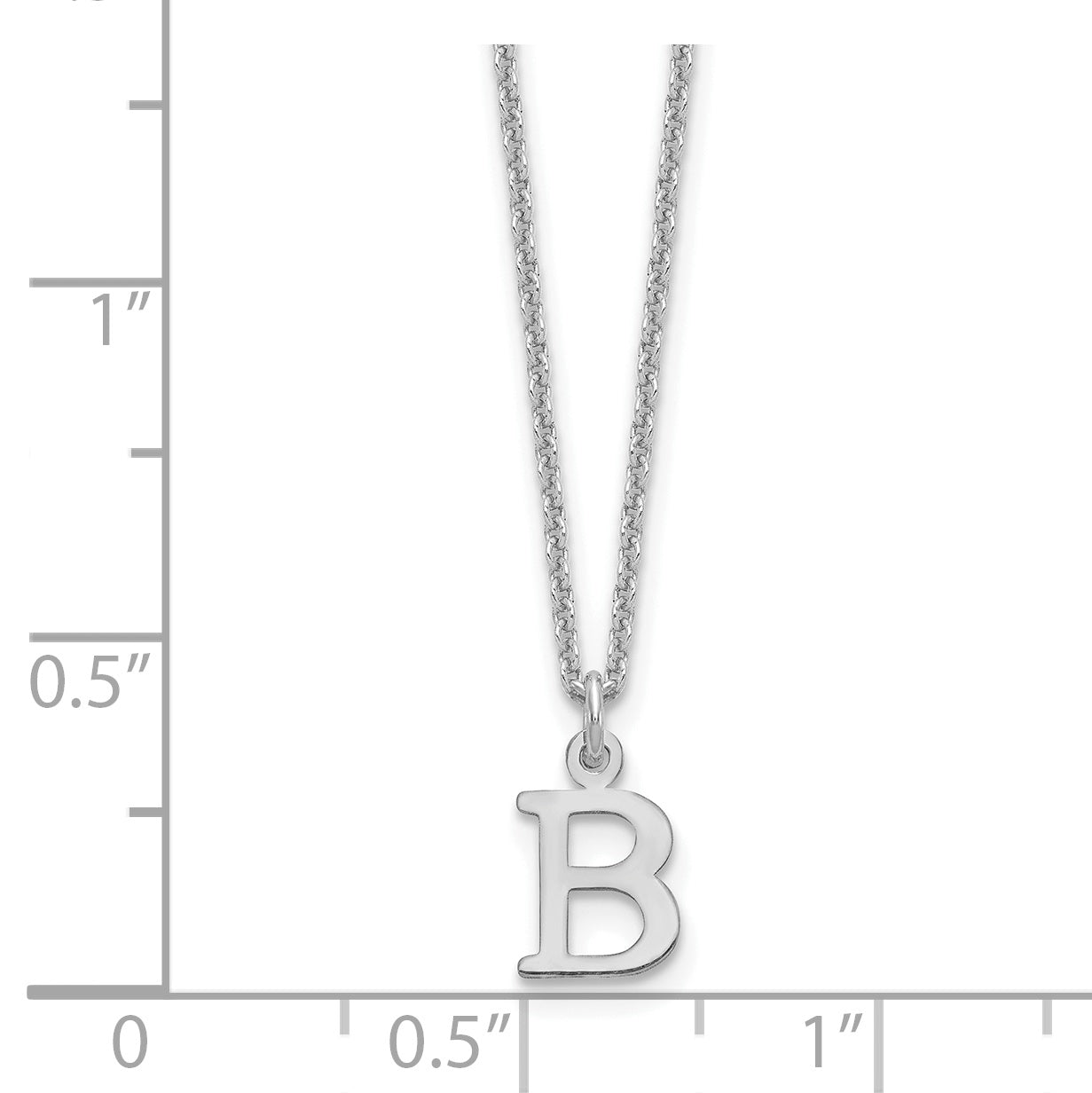 10K White Gold 10Kw Cutout Letter B Initial Necklace