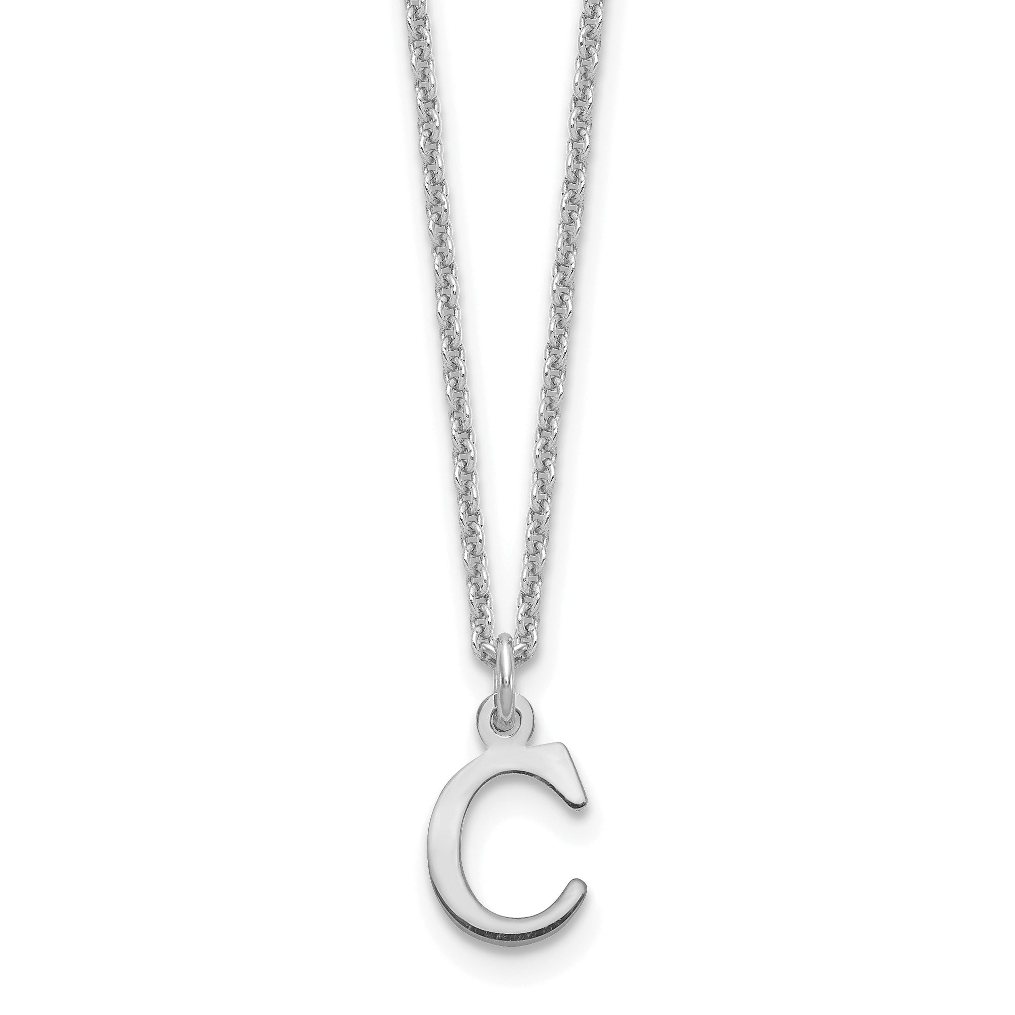 10K White Gold 10Kw Cutout Letter C Initial Necklace