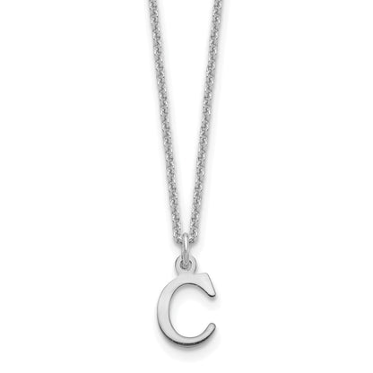 10K White Gold 10Kw Cutout Letter C Initial Necklace