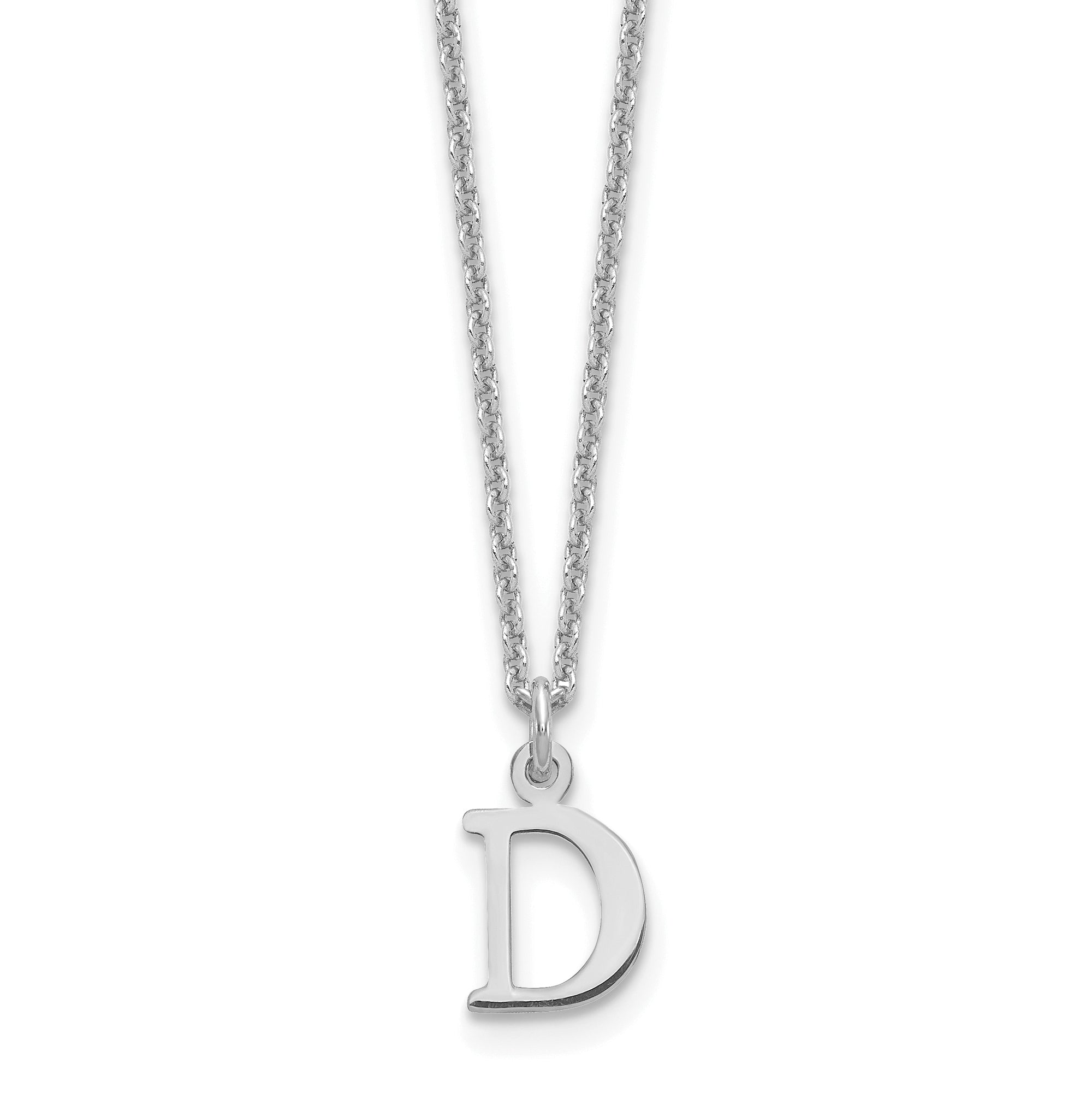 10K White Gold 10Kw Cutout Letter D Initial Necklace