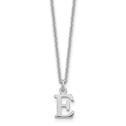 10K White Gold 10Kw Cutout Letter E Initial Necklace