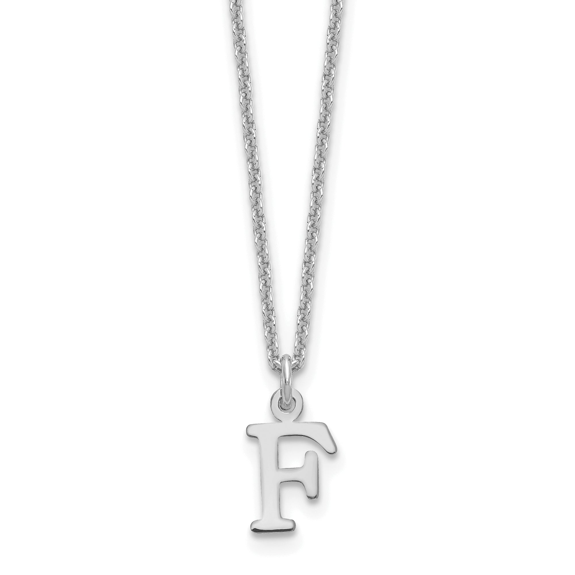 10K White Gold 10Kw Cutout Letter F Initial Necklace