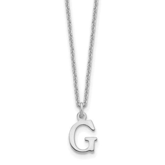 10K White Gold 10Kw Cutout Letter G Initial Necklace