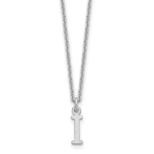 10K White Gold 10Kw Cutout Letter I Initial Necklace