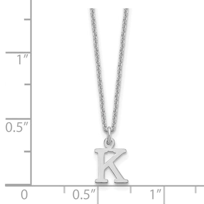 10K White Gold 10Kw Cutout Letter K Initial Necklace