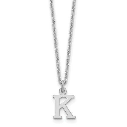 10K White Gold 10Kw Cutout Letter K Initial Necklace