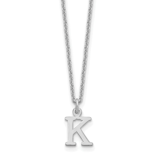 10K White Gold 10Kw Cutout Letter K Initial Necklace