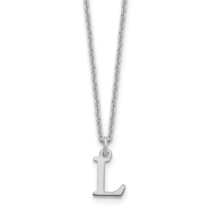 10K White Gold 10Kw Cutout Letter L Initial Necklace
