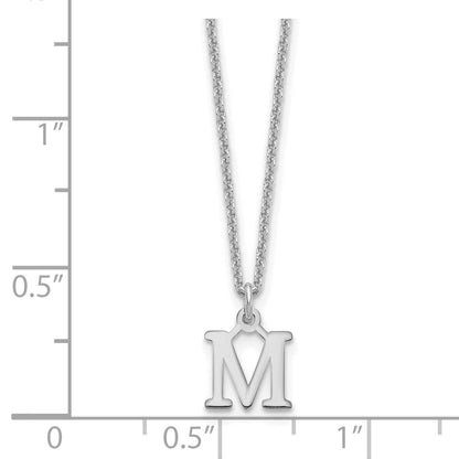 10K White Gold 10Kw Cutout Letter M Initial Necklace