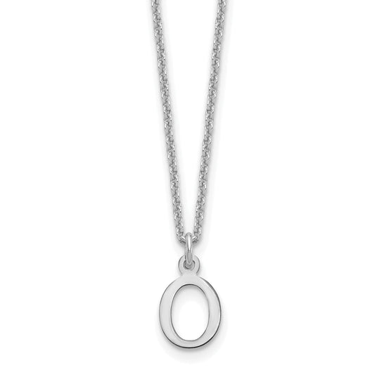 10K White Gold 10Kw Cutout Letter O Initial Necklace
