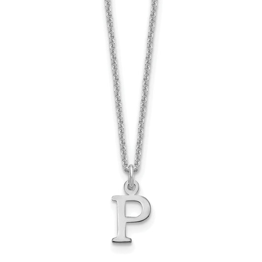 10K White Gold 10Kw Cutout Letter P Initial Necklace