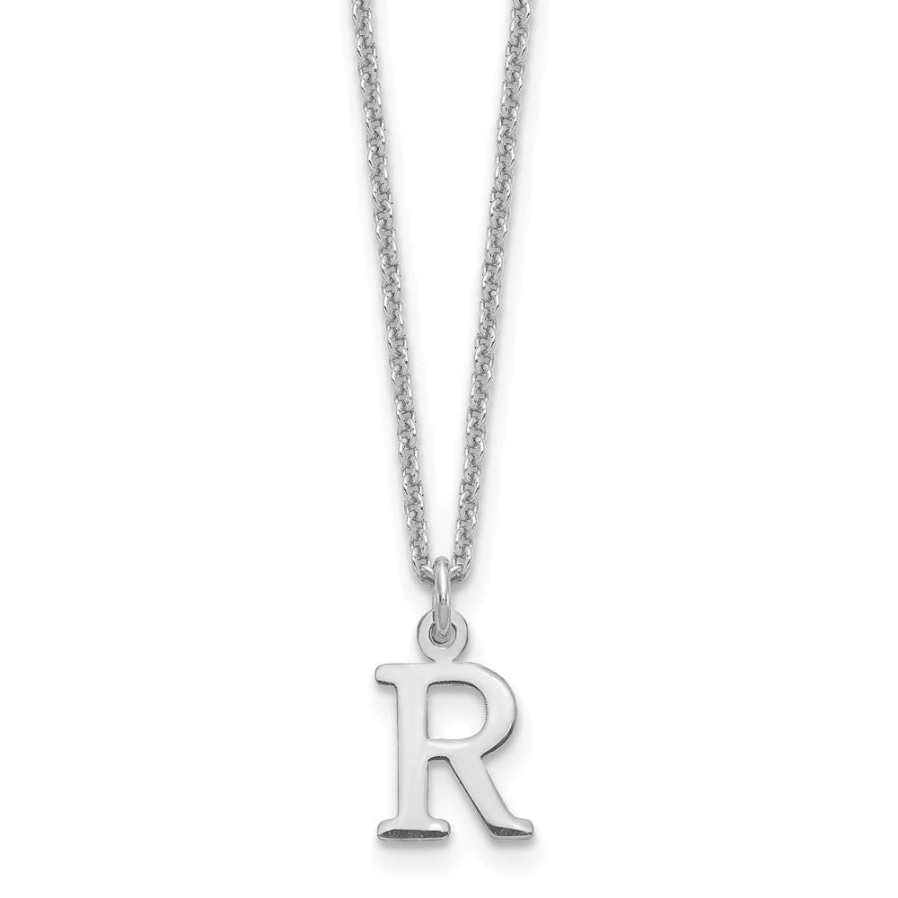 14K White Gold 14Kw Cutout Letter R Initial Necklace