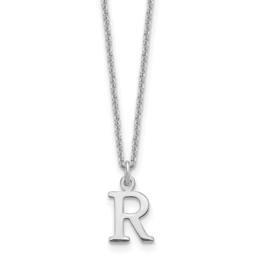 14K White Gold 14Kw Cutout Letter R Initial Necklace