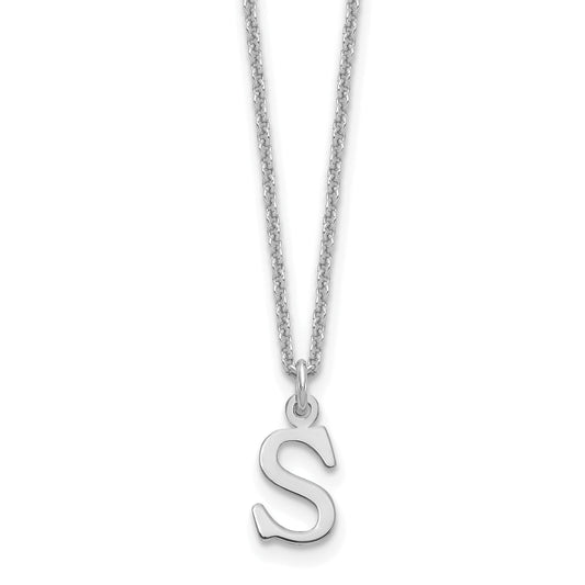 10K White Gold 10Kw Cutout Letter S Initial Necklace
