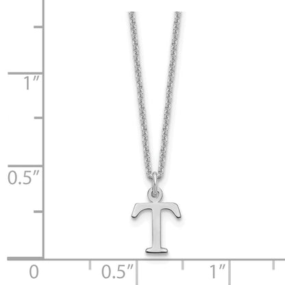 10K White Gold 10Kw Cutout Letter T Initial Necklace