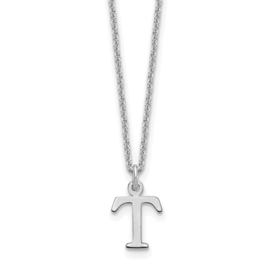 10K White Gold 10Kw Cutout Letter T Initial Necklace